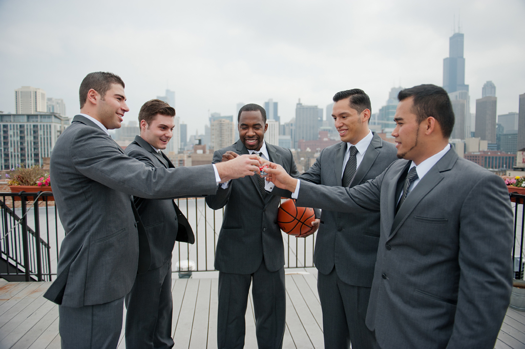 Chicago Skyline Wedding Photo