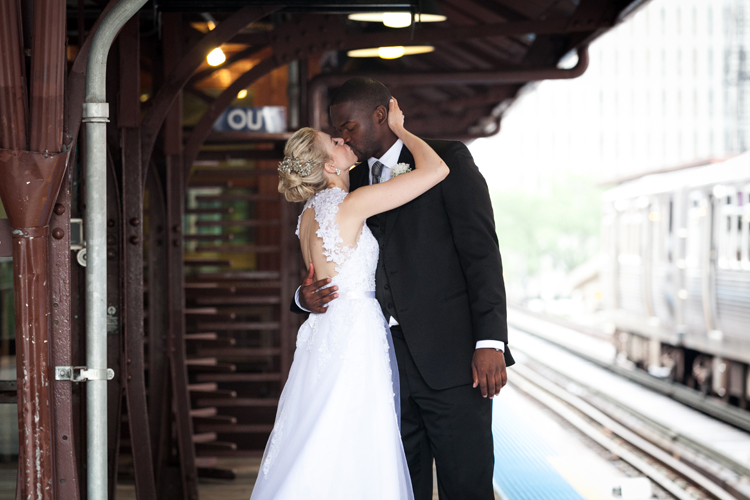 Chicago Loop Train Wedding Photography