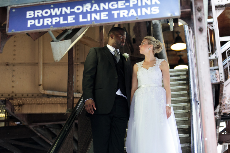 Chicago Loop Train Wedding Photography