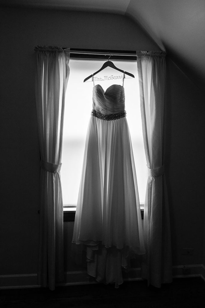 Chicago Wedding Dress in Window Black and White