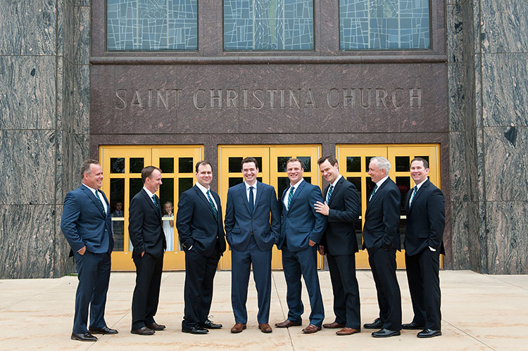 Groomsmen at St. Christina's Parish Church Chicago