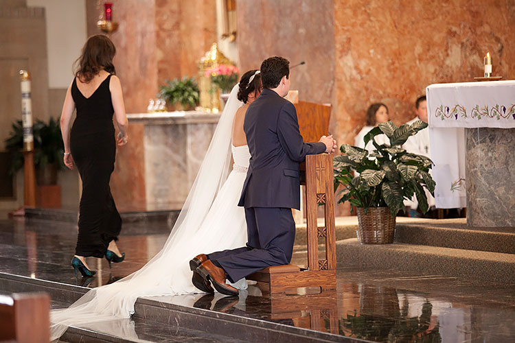 Bride and Groom Catholic Wedding Ceremony Chicago